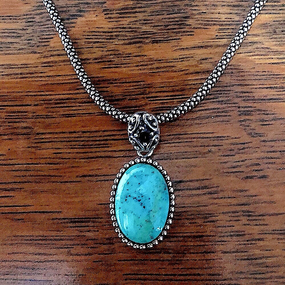 $82 Estate Designer Pendant and Chain  Sterling Silver  Marked SX 925 THAILAND